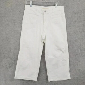 Levis Womens Classic Wide Leg Crop Pants White Denim Cotton/Elastane 14PT